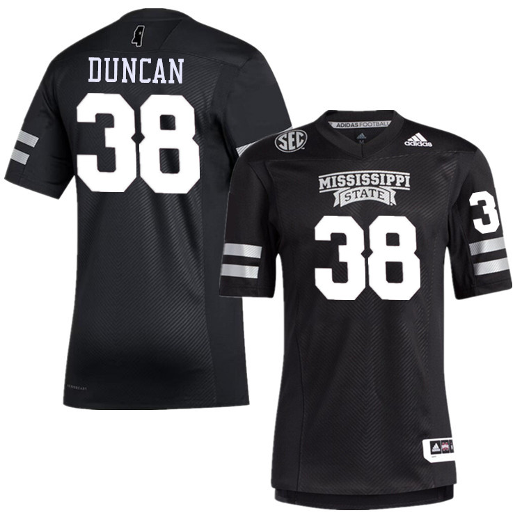 Men #38 Ashtanyrein Duncan Mississippi State Bulldogs College Football Jerseys Stitched-Black